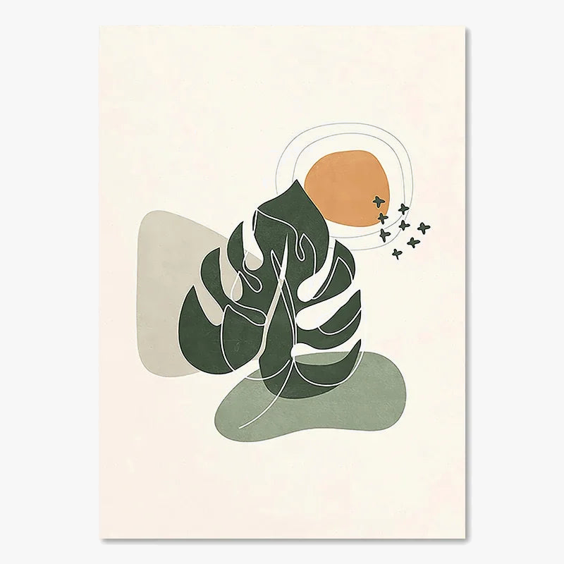 Geometric boho wall posters sun moon abstract for decoration