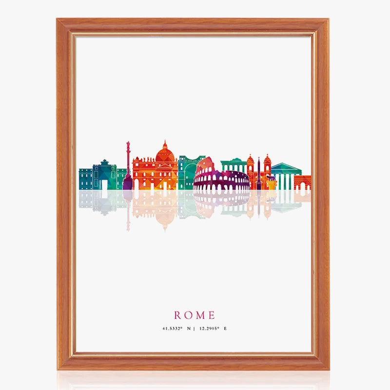 Nordic skylines posters from large cities for wall decoration