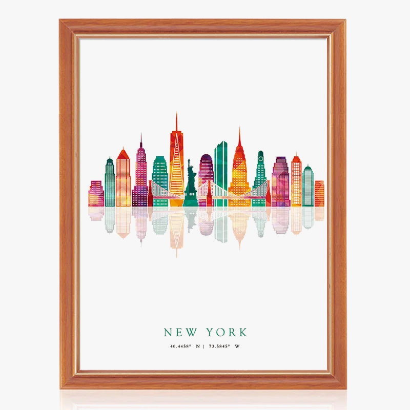 Skyline posters bets London new york madrid decorative wall art