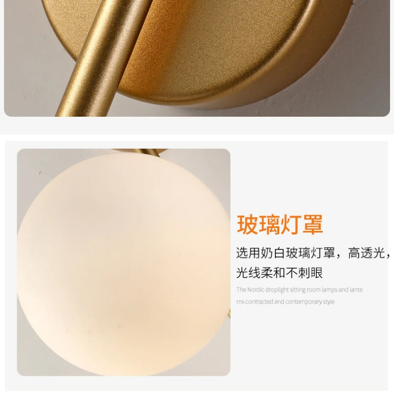 Wall sconce glass ball with LED decorative design - view 2
