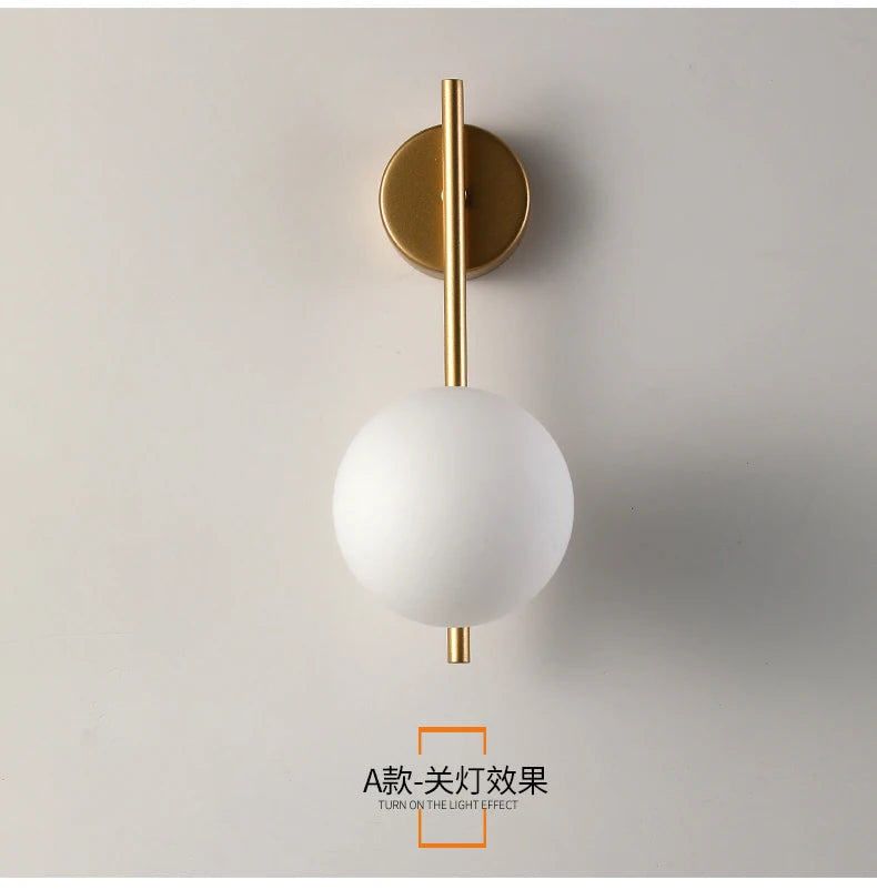 Wall sconce glass ball with LED decorative design - view 3