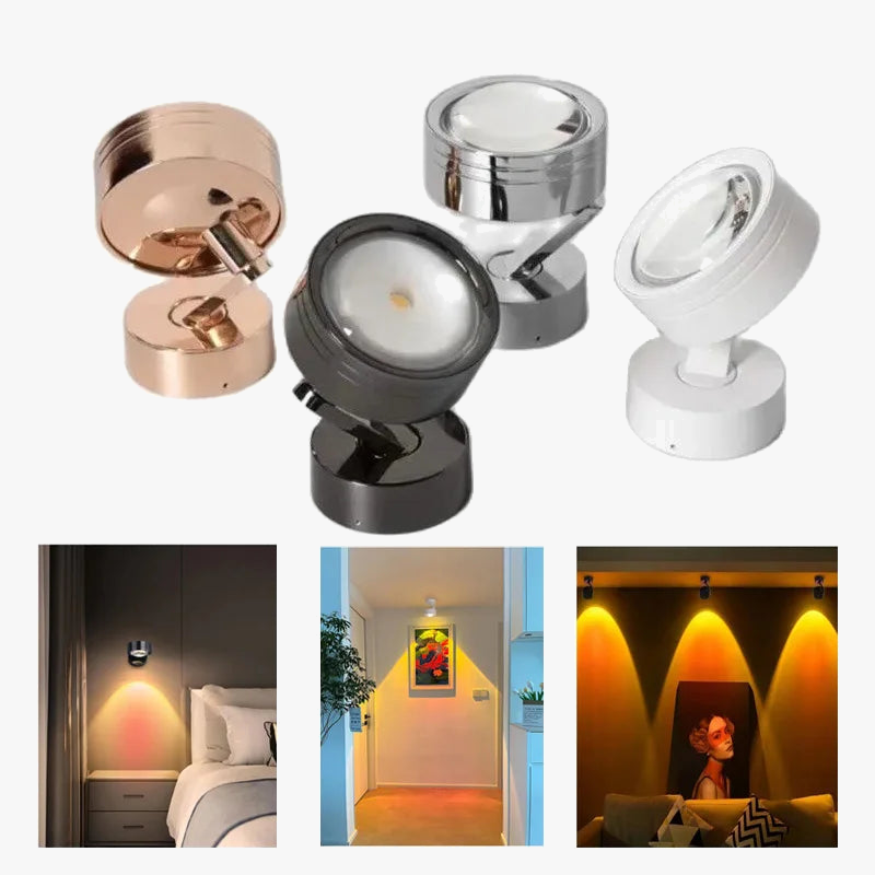 Creative wall sconce swiveling effect sunset