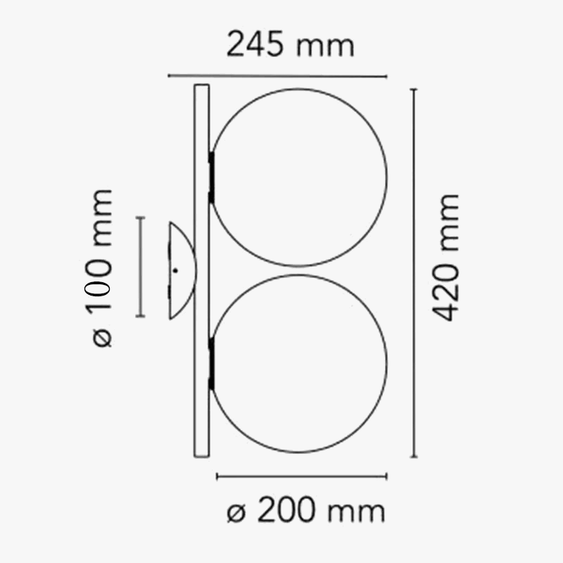 Double ball glass design wall sconce for elegant interior - view 2