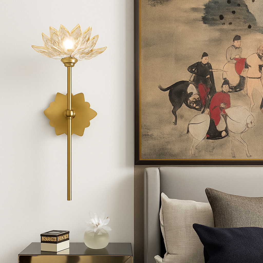 Wall sconce in crystal zen vintage lotus flower to led - view 3