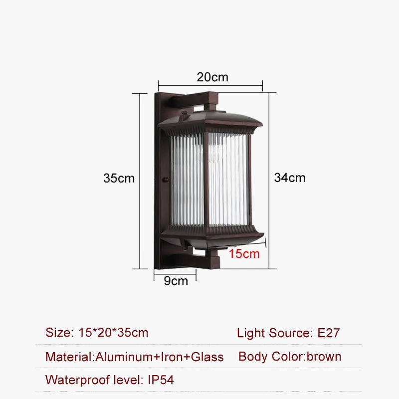 Outdoor wall sconce in waterproof metal for garden and porch - view 7