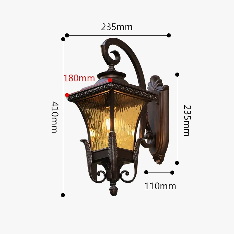 Outdoor retro wall sconce for decorative garden lighting