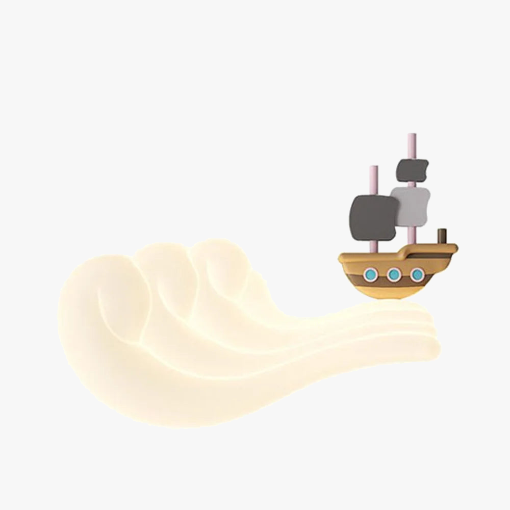 Led wall sconce whale and children's sailboat with changing colors - view 2