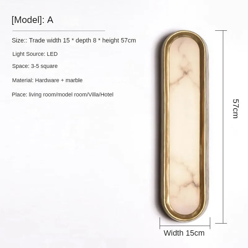 LED marble wall sconce for modern interior - view 5