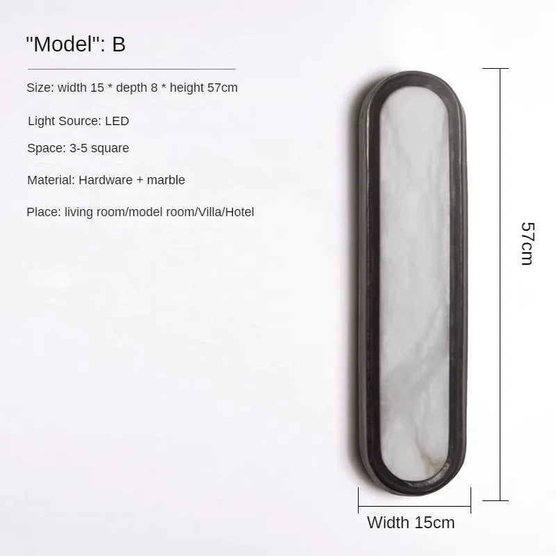 LED marble wall sconce for modern interior - view 6
