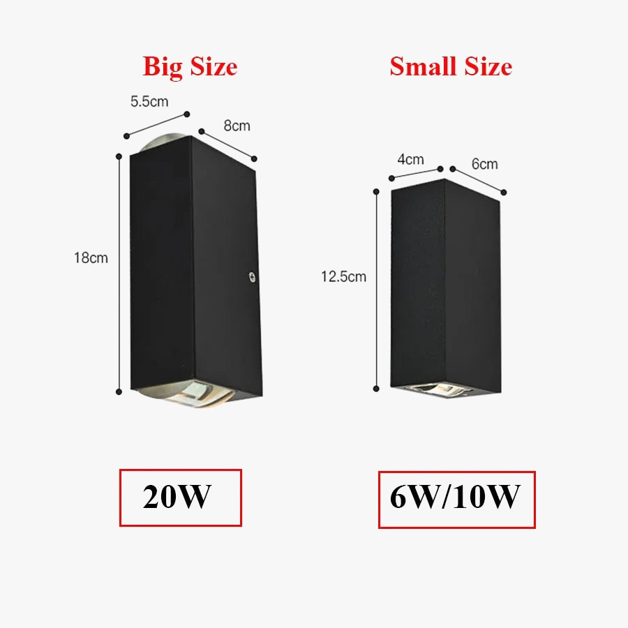 Modern waterproof outdoor led wall sconce in aluminium