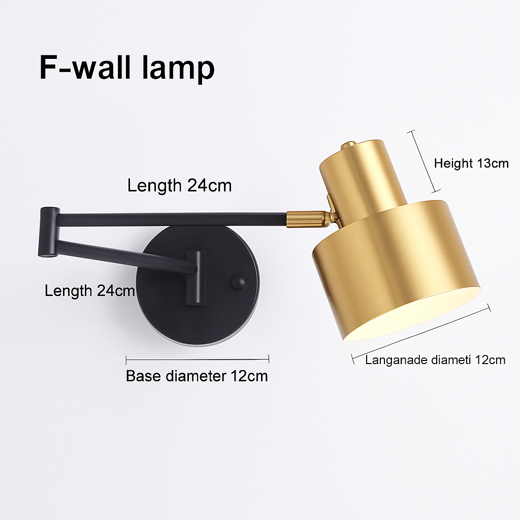 Led wall sconce with variable intensity for reading and study - F
