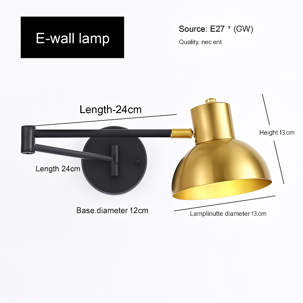 Led wall sconce with variable intensity for reading and study - E