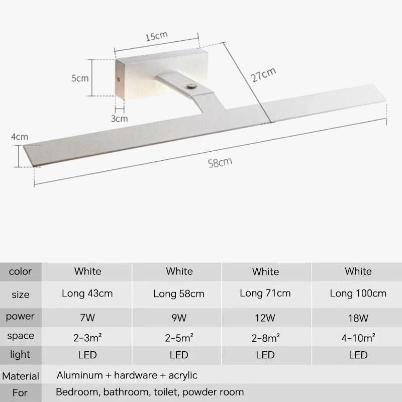 Modern waterproof led wall sconce for rotary and light mirror - view 5