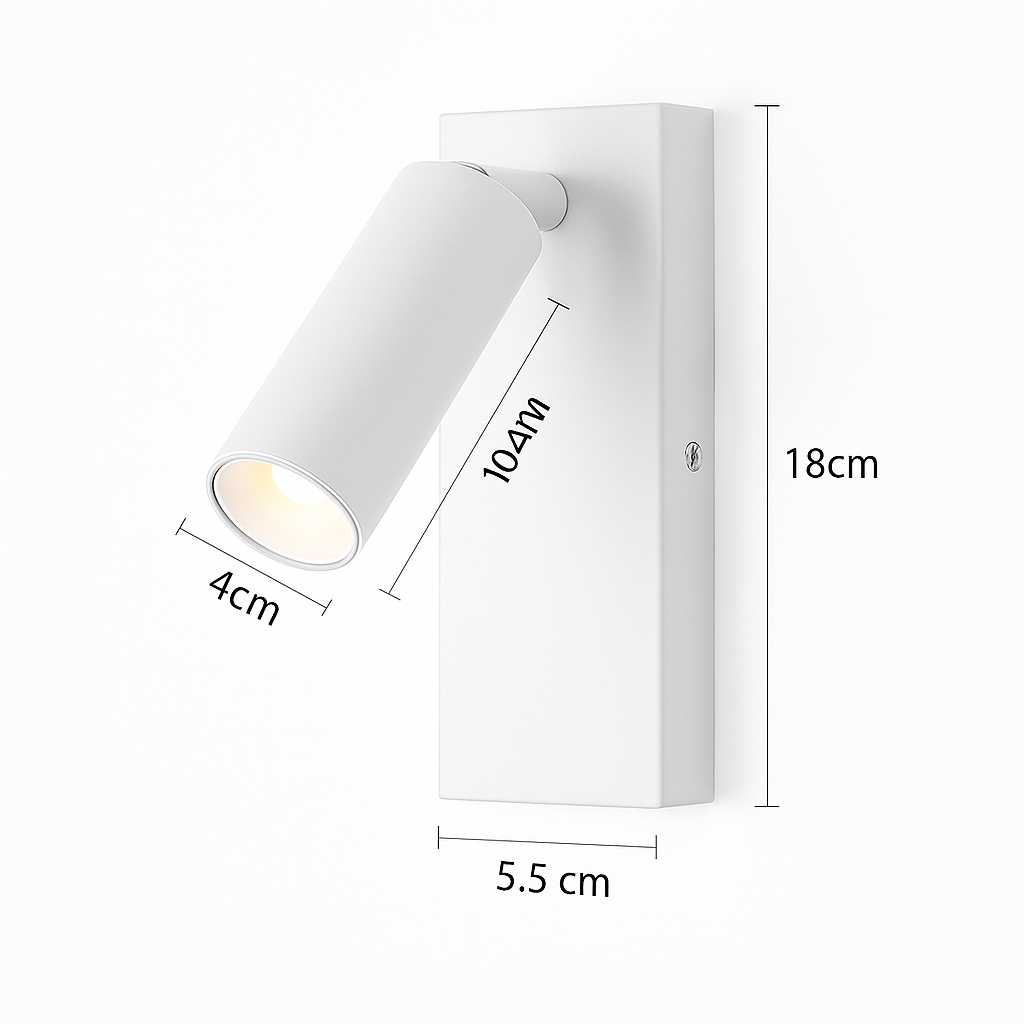 Modern rotating led wall sconce for reading - White