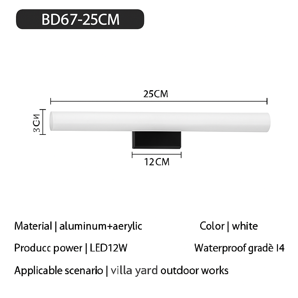 Waterproof led wall sconce for modern interior lighting - 25 cm / Warm White (2700-3500K)