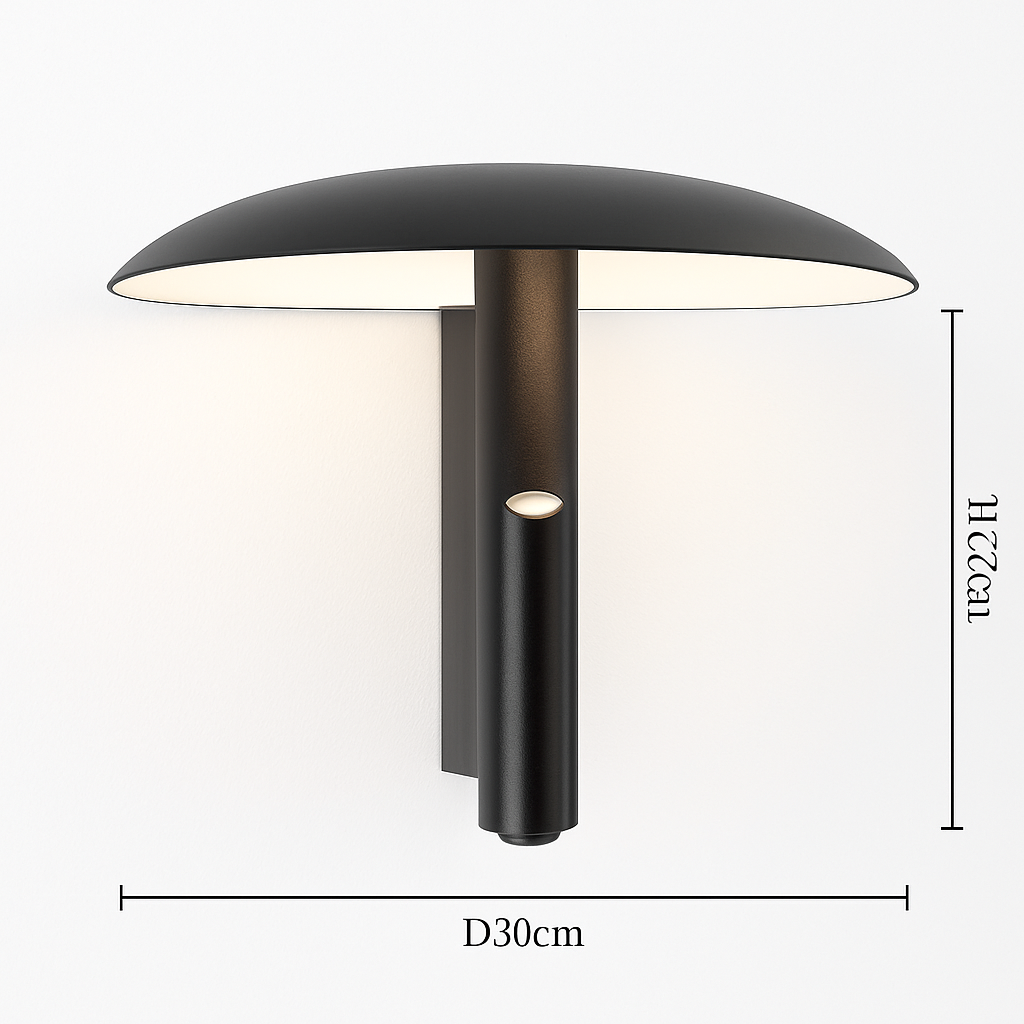 Modern wall sconce Nordic design metal rotary decorative light - Black / Warm Light 3000K