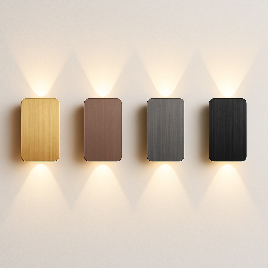 Modern wall sconce in brushed aluminium for interior lighting