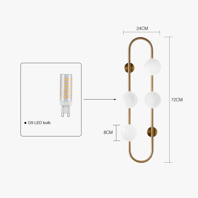 Modern wall sconce in white glass for interior decoration - view 5