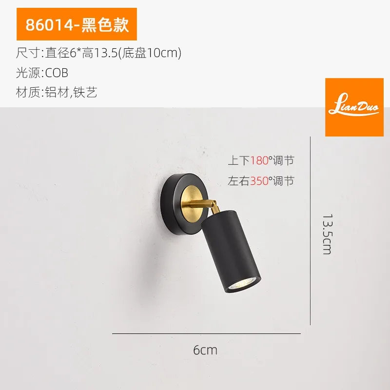Modern rotary wall sconce adjustable for reading and study - view 8