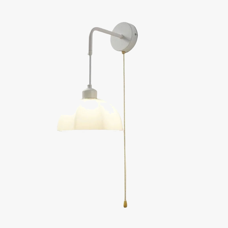 Nordic glass and modern ceramic wall sconce with pull-out switch