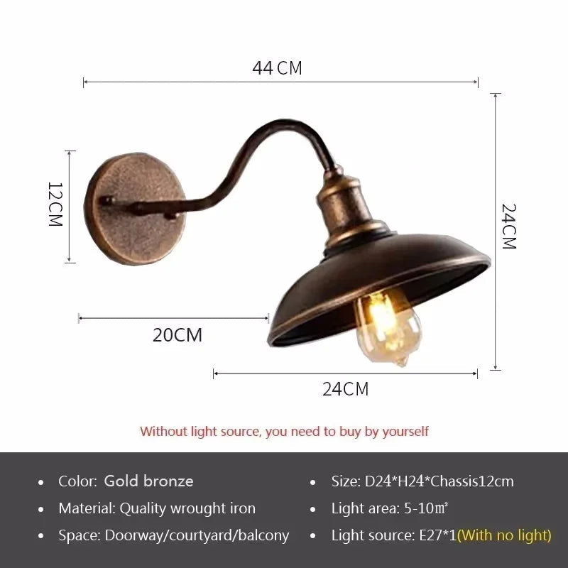 Waterproof wall sconce industrial style for outdoor garden and courtyard - view 7