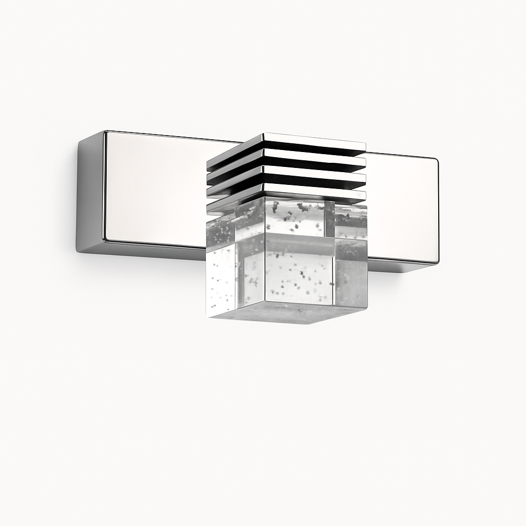 Tableware and LED chrome mirror and crystal - 1 lampes - 14cm - 3W / Chaude
