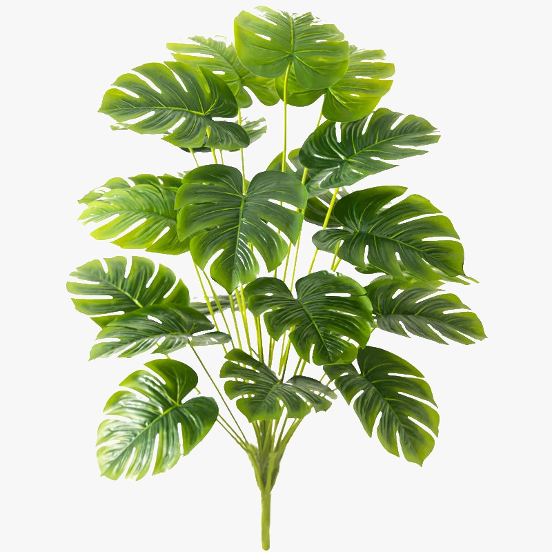 Artificial tropical tree with large leaves of decorative monstera - view 6