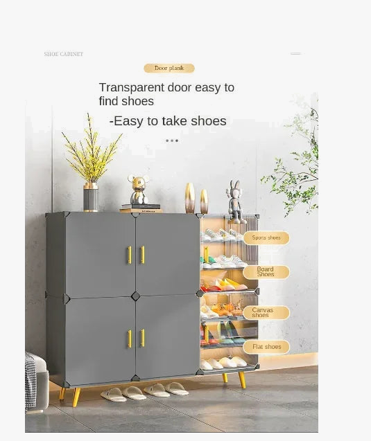 Modern folding cabinet for home shoe storage - view 4