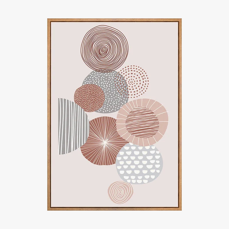 Abstract art of geometric flowers for modern decoration