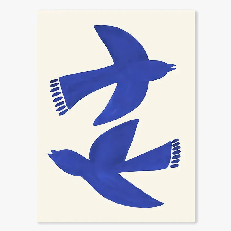 Abstract Geometric Girl Face & Dove Wall Art, Modern Silhouette