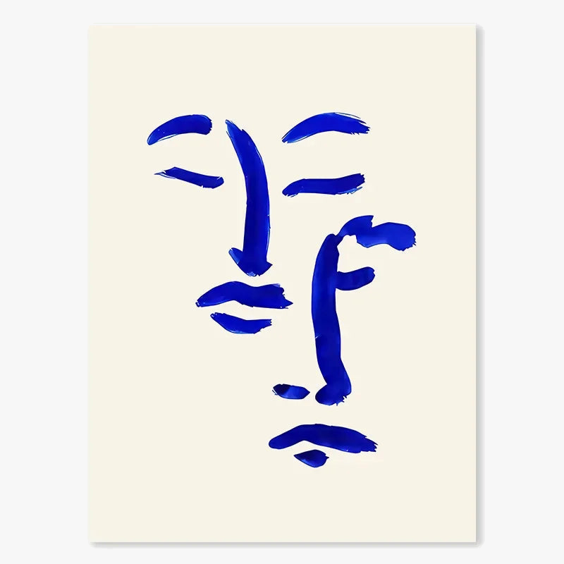 Abstract geometrical face curved vase dove wall decoration