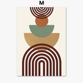 Abstract wall art boho cactus and geometric flowers