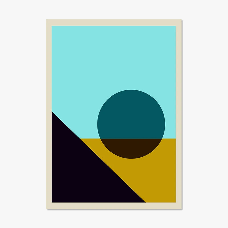 Abstract geometric wall art for modern interior decoration