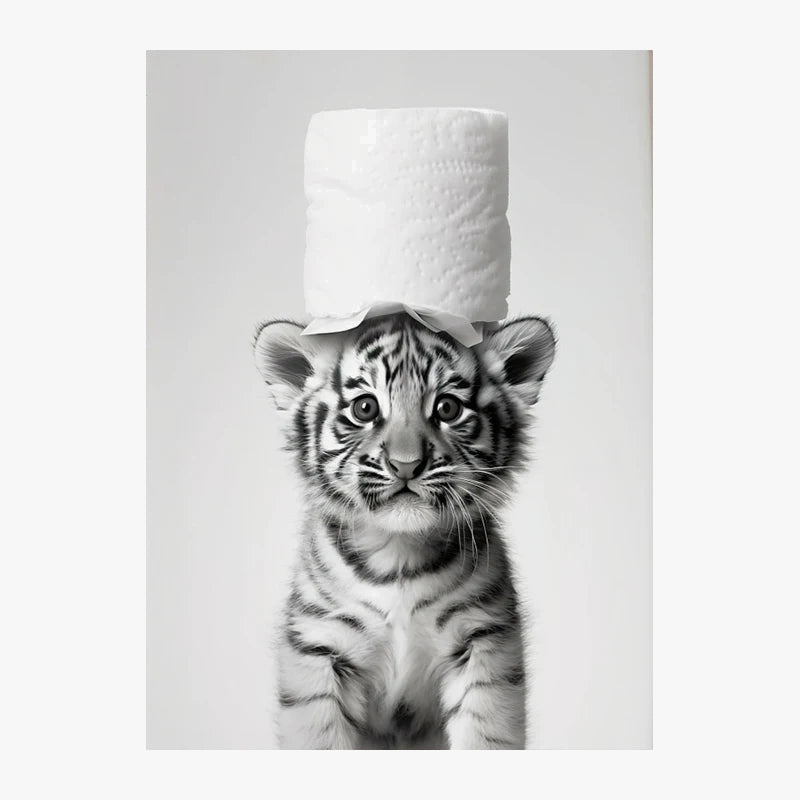 Wall art fun animals otter cat tiger interior decoration