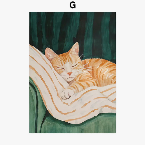 Abstract cat wall art for modern and artistic decoration