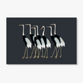 Eclectic wall art red crane and blue heron