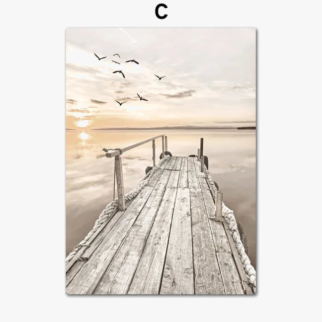 Wall art landscape boho modern for interior decoration