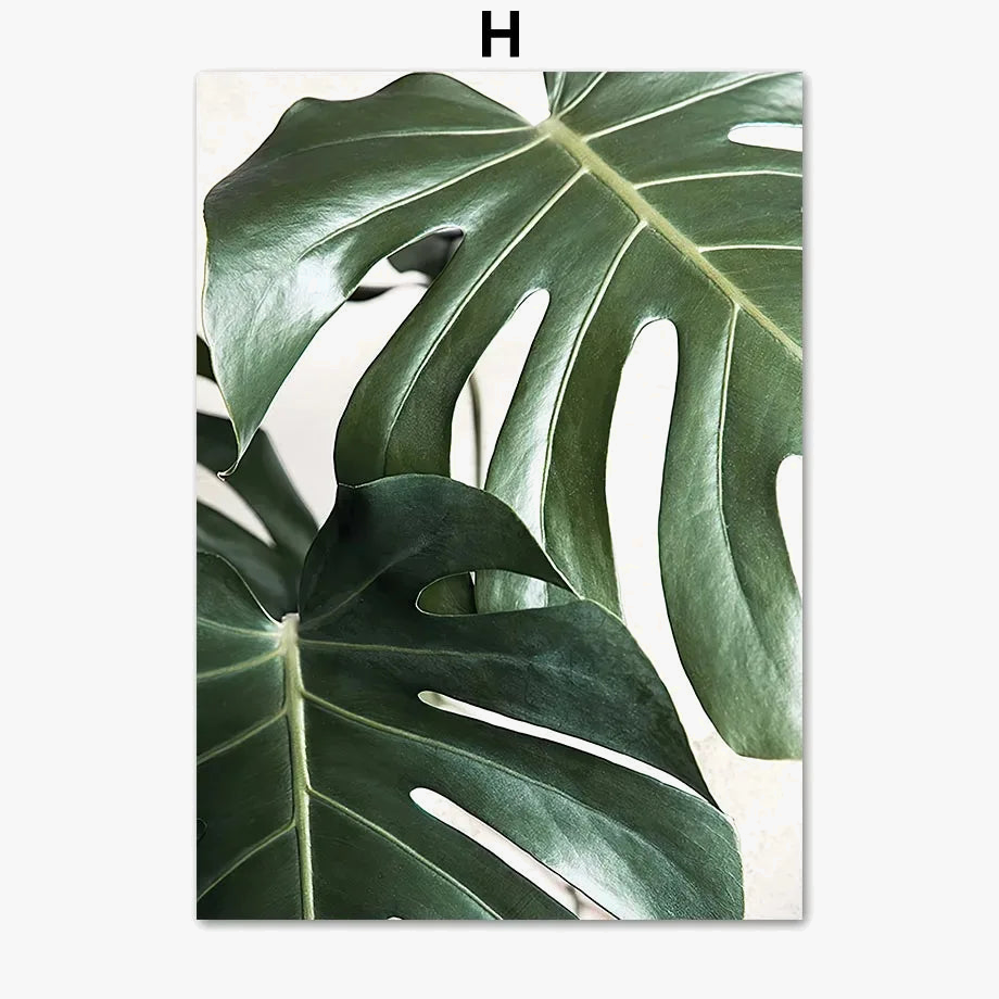 Wall art decorative canvas with Monstera leaves