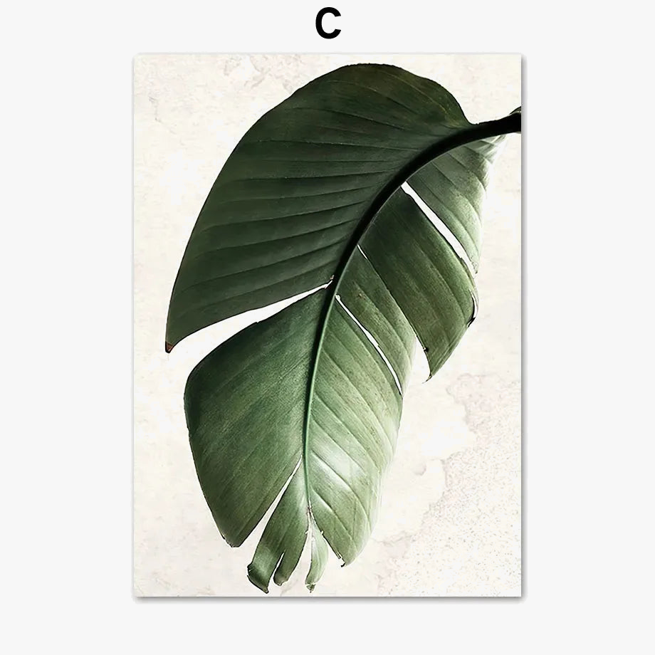 Monstera Leaf Canvas Wall Art, Unframed, Design 3