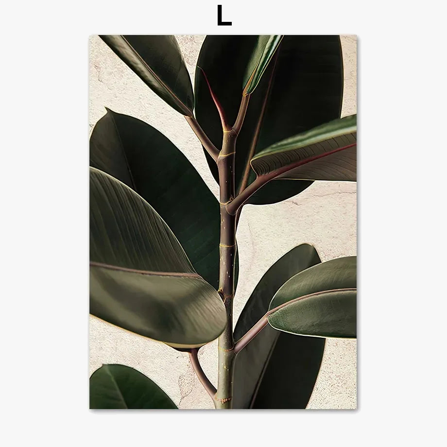 Monstera Leaf Canvas Wall Art, Unframed, Design 12