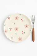 Ceramic plate with ceramic coren floral irregular style