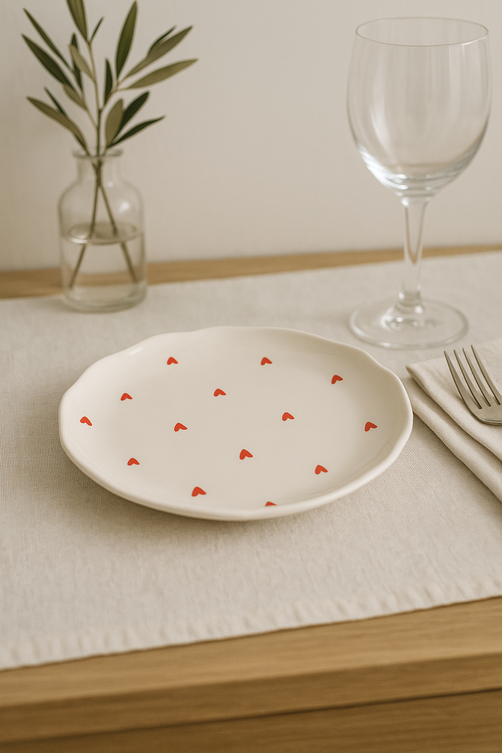 Expressive Korean Floral Ceramic Cake Plate - view 2