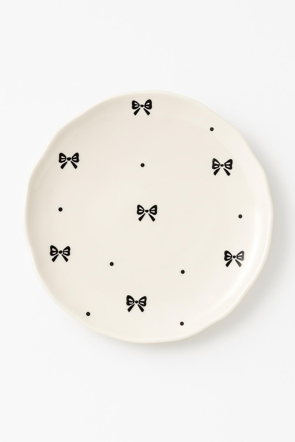 Delicate Korean Floral Ceramic Cake Plate