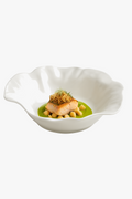 Plate ceramic bowl pleated irregular modern style