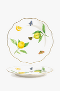 European ceramic plate style elegant lemon pattern