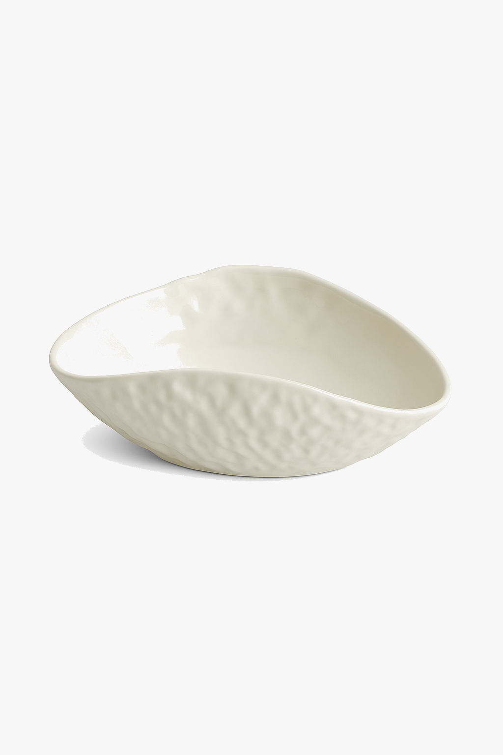 Textured ceramic plate irregular shape corrugated restaurant style