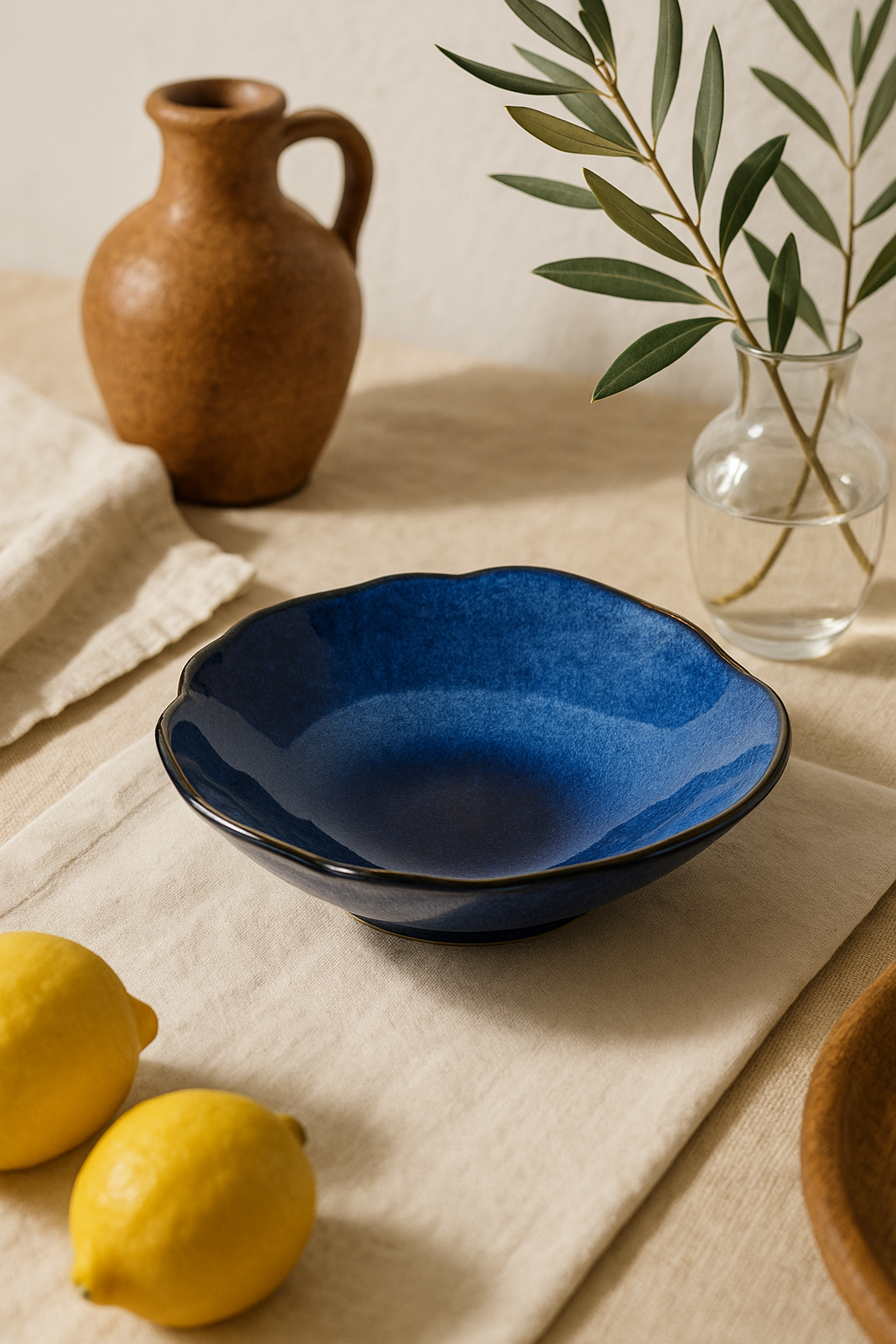 Ceramic plate shape shelling irregular Nordic style - view 2