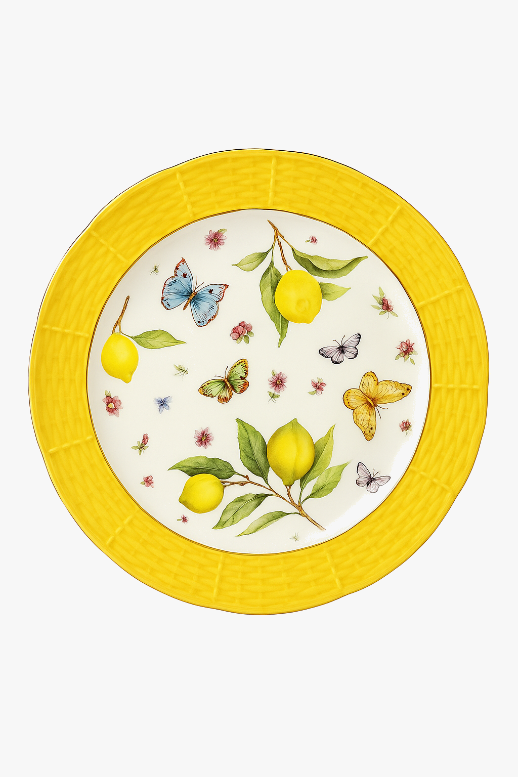 Ceramic plate lemon pattern European style decorative cuisine