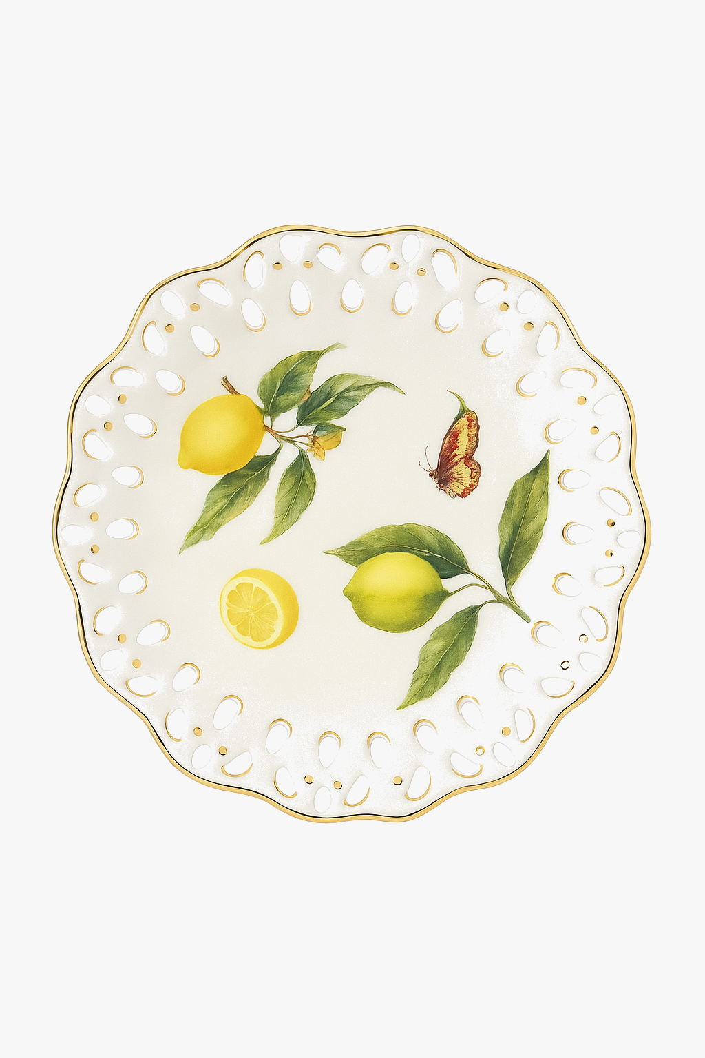 Ceramic plate lemon pattern European style elegant table