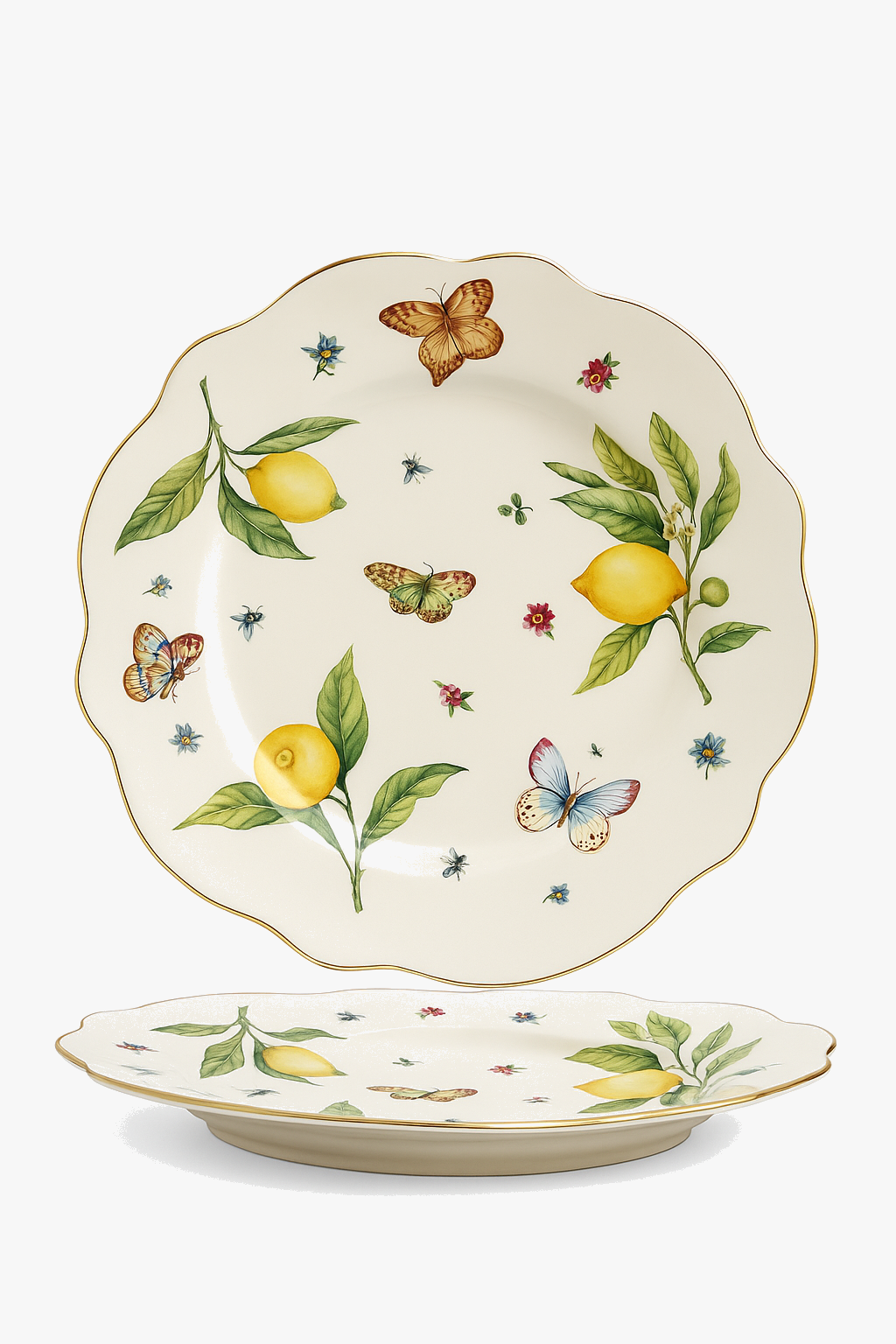 Ceramic plate pattern European style elegant lemon